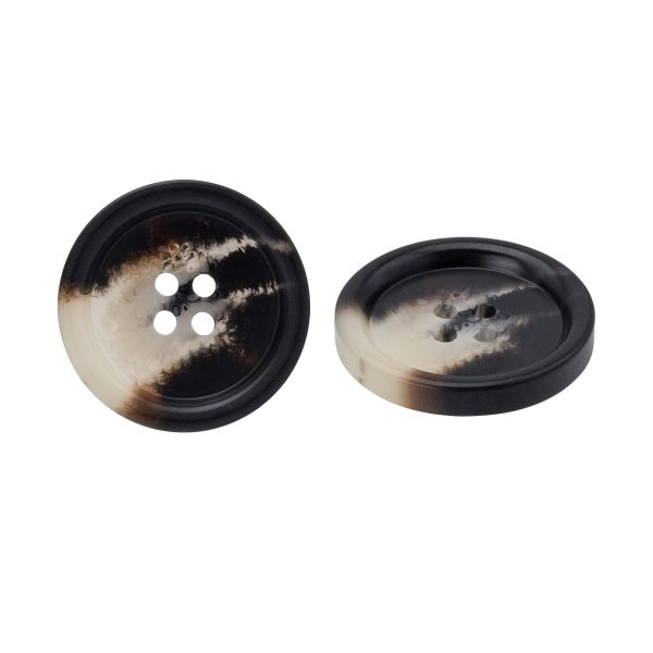 Пуговица 4 прокола 40L = 25 мм, пластик, col.C черный, CN2867, 36 шт