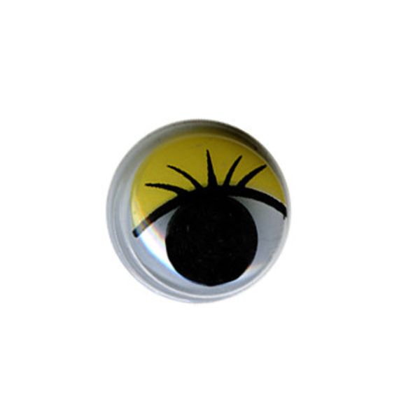 Глаза для кукол и игрушек круглые с бегающими зрачками ⌀15 мм, 24 шт, желтый, HobbyBe MER-15