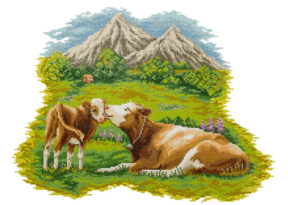 Алмазная (кристальная) мозаика Фрея, Семейная идиллия, 50х35 см