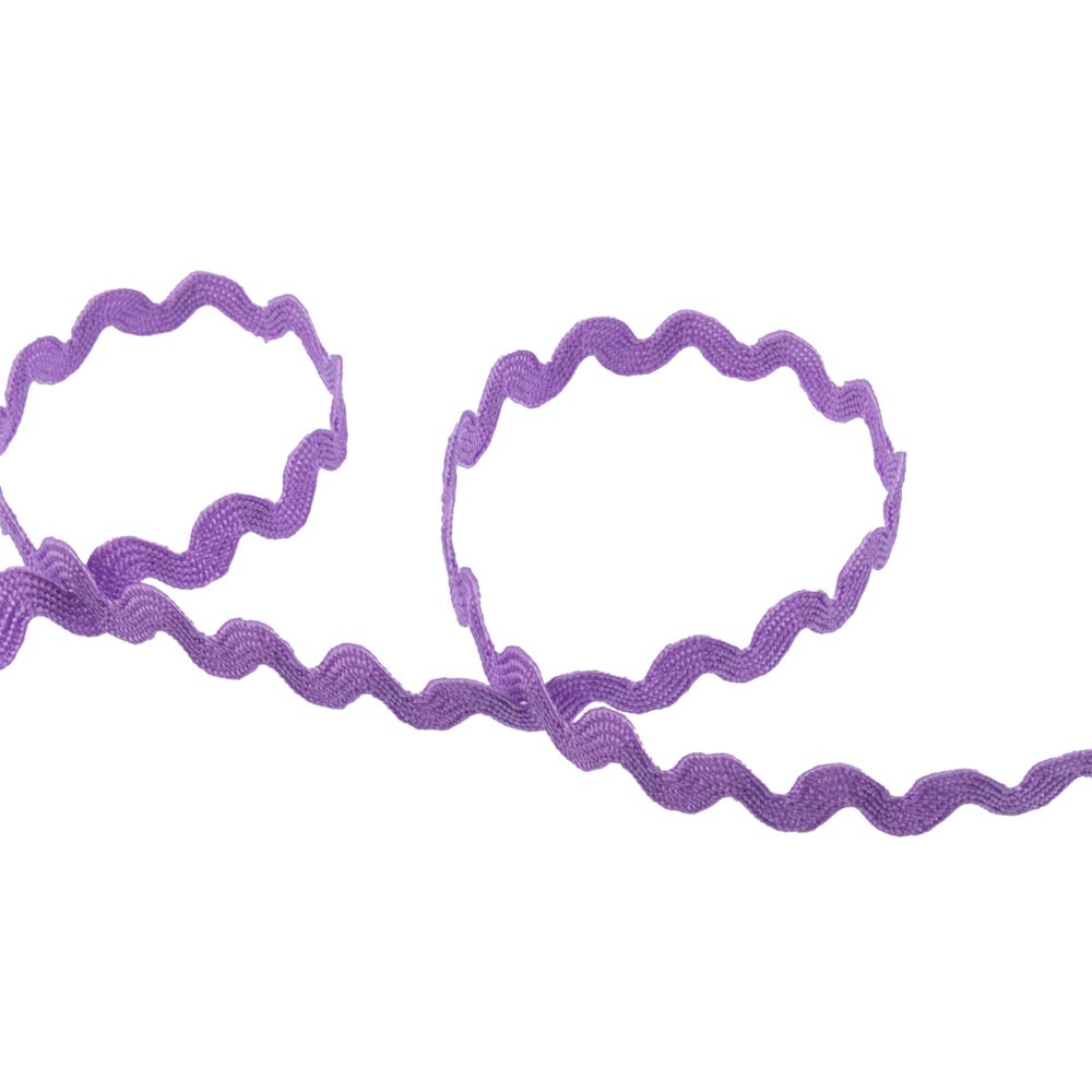 Тесьма отделочная зигзаг 9 мм, / 20 метров, сиреневый, Blitz