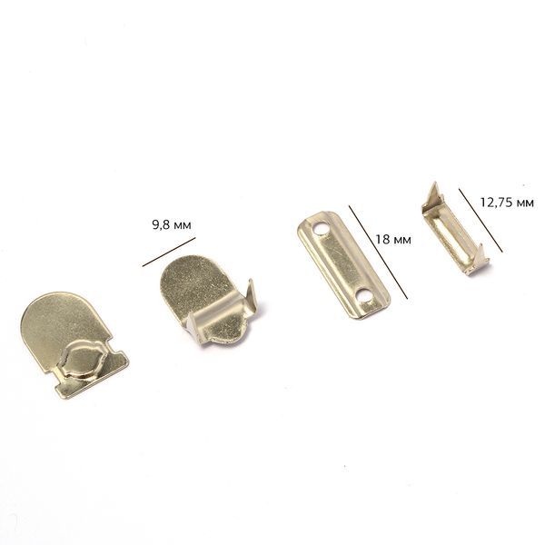 Крючки брючные (юбочные) на шипах 18х9.8 мм, 2 шипа цв.никель, уп. 100 шт