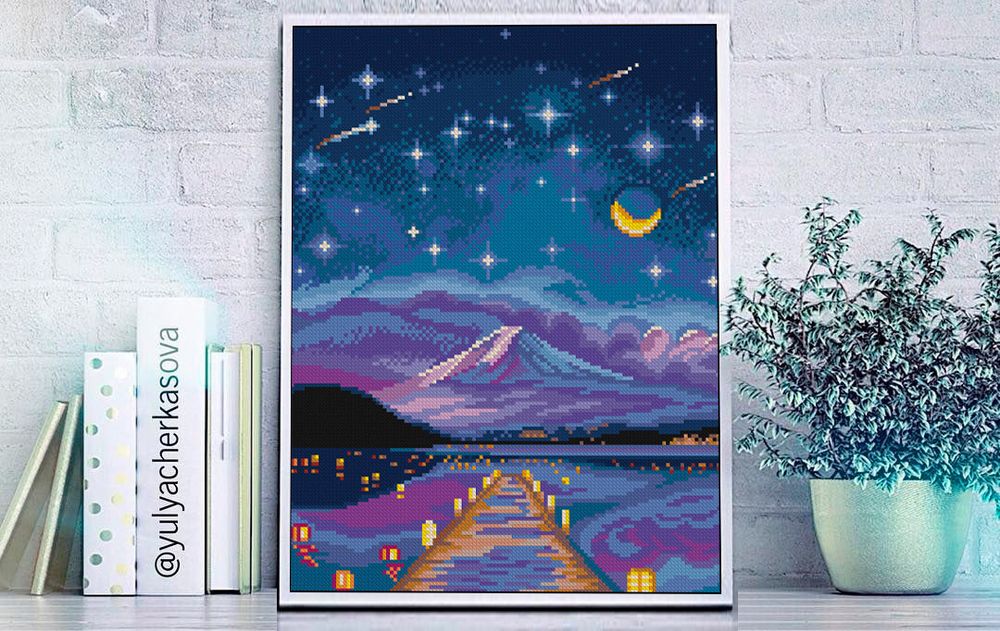 Алмазная (кристальная) мозаика Фрея, Звездная ночь 30х40 см