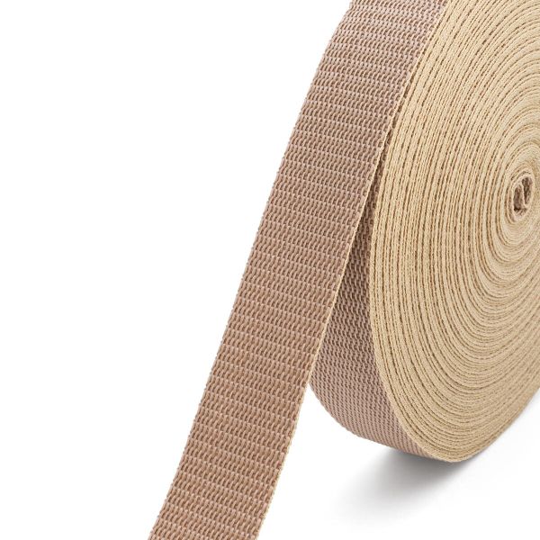 Стропа (ременная лента) 30 мм / 25 метров, толщ. 1.0 мм, [15.8 г/пог.м], 100% п/э, 24 кремовый