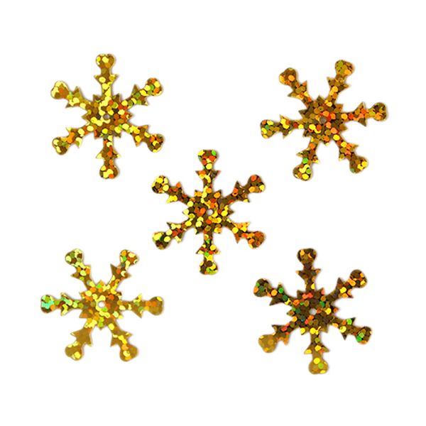 Пайетки фигурные снежинки, 24 мм, упак. 10 гр, Астра, A20 золото голограмма, уп.10 шт