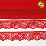 Кружево эластичное (стрейч) 30 мм, L839, цв.SD163 красный уп.50м, Kruzhevo