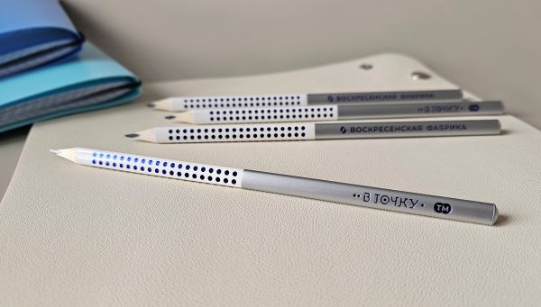 Карандаш чернографитный трехгранный заточенный ТМ (HB) 12 шт, 06 белый, ВКФ 12Д-3000