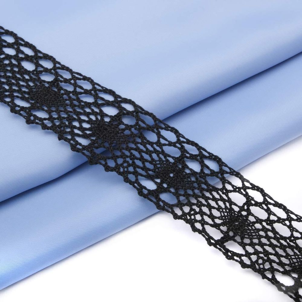 Кружево вязаное (тесьма) хлопковое 40 мм / 25 метров, рис.40.01.192 (черный) С3749Г17