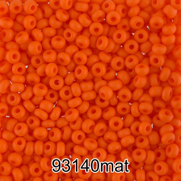 Бисер Preciosa 10/0 (2.3 мм), 500 г, 93140 mat (Ф645) ярко-оранжевый мат.