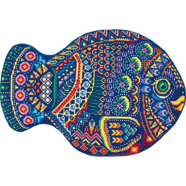 Набор для вышивания нитками Panna, Подушка. Моя рыбка, 44,5х32,5 см