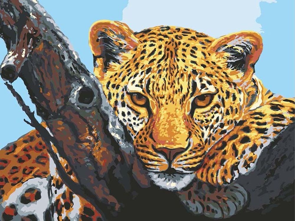 Рисунок для вышивания Grafitec (канва жесткая), &quot;Взгляд леопарда&quot;, 30х40 см