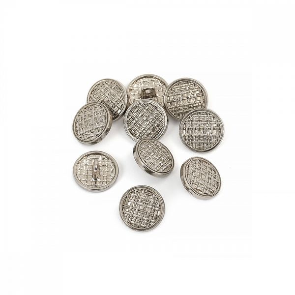 Пуговицы на ножке металлические 24L=15мм, С-MP06 цв.серебро, 10 шт