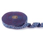 Лента (тесьма) жаккардовая 30.0 мм / 25±1 метров, Орнамент для северных народов, рис 9854 №4 син/красн/белый, Gamma C3881