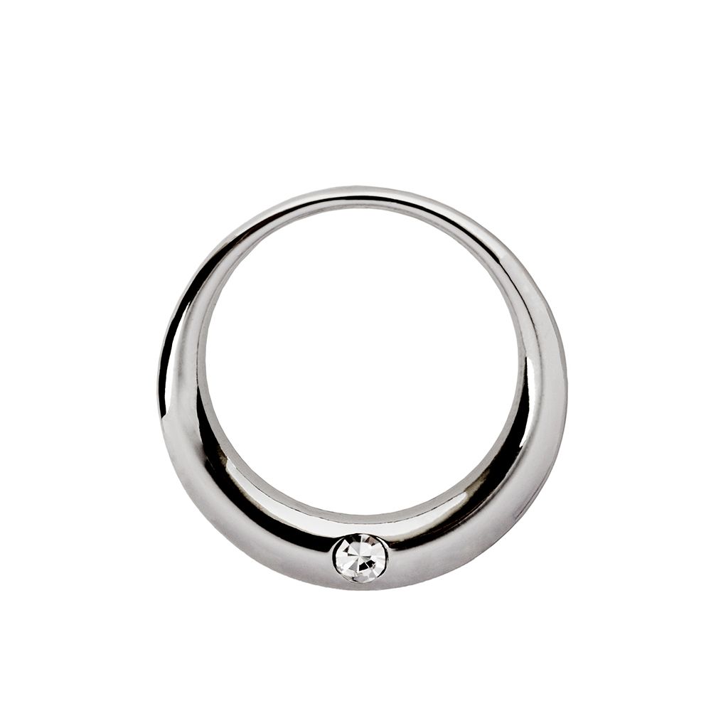 Кольцо металл со стразами ⌀25 мм, 10 шт, №04 никель (прозрачный), Micron GB 1137