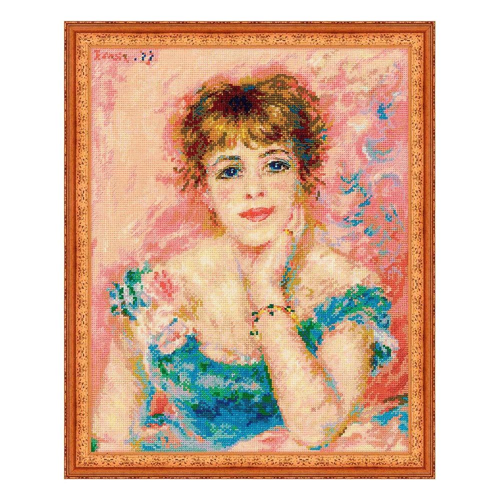 Набор для вышивания нитками Риолис, по мотивам картины Пьера Огюста Ренуара Портрет Жанны Самари, 30х38 см