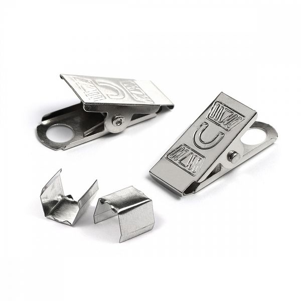 Держатель для бейджика с пружиной цв.никель+ клипса уп.50 шт, 985966