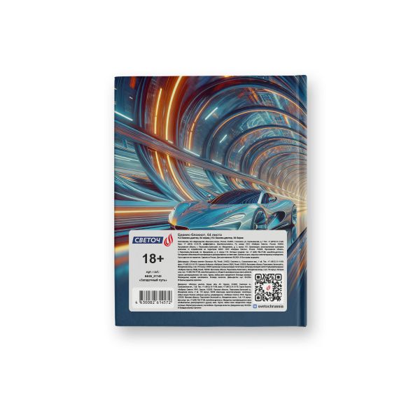 Бизнес-блокнот A6 64 л. 24 шт, клетка, глянцевая ламинация, Загадочный путь 01149, Светоч ББ95