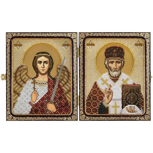 Набор для вышивания бисером Нова Слобода, Николай Чудотворец и Ангел Хранитель 23х14,2см, S090002
