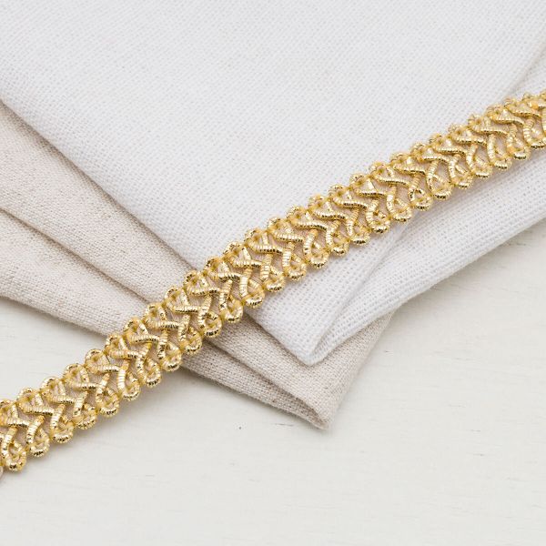 Тесьма отделочная Шанель, металлизир. 13 мм, 25 м, SR38 золото