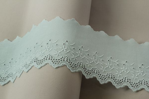 Кружево шитьё 85 мм / 10 м, голубой, Gamma GYEM-8501