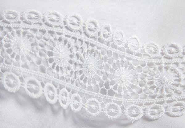 Кружево гипюр (плетёное) 55 мм / 10 м, белый, Gamma GGM-5501