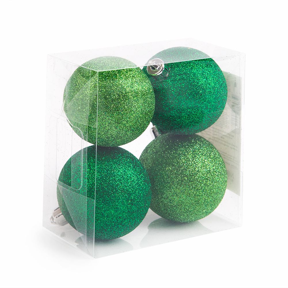 Набор елочных игрушек Шар ⌀5.8 см, 4 шт, №23 зелёный, ассорти, Snoweekon SNW-01