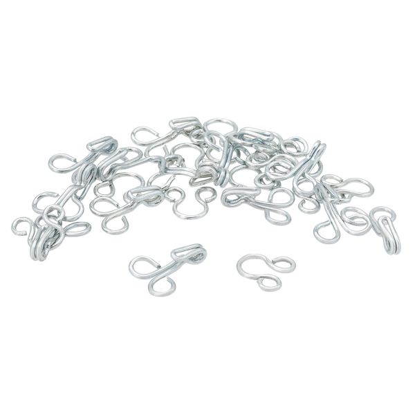 Крючки пришивные 11 мм, 14 шт, с петлями, серебристые, без никеля, Pony, 78503/01