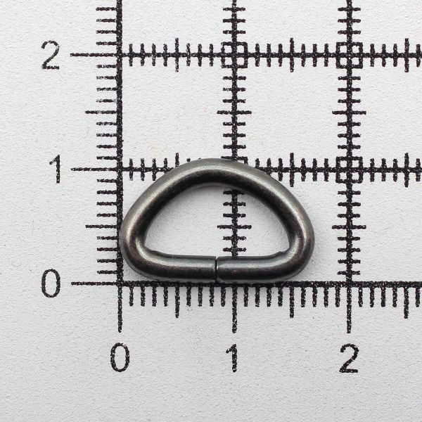 Полукольцо сварное металл внутр. 12 мм (внешн. 17х11 мм, ⌀2.5 мм), 100 шт, чер.никель ГР, 6048