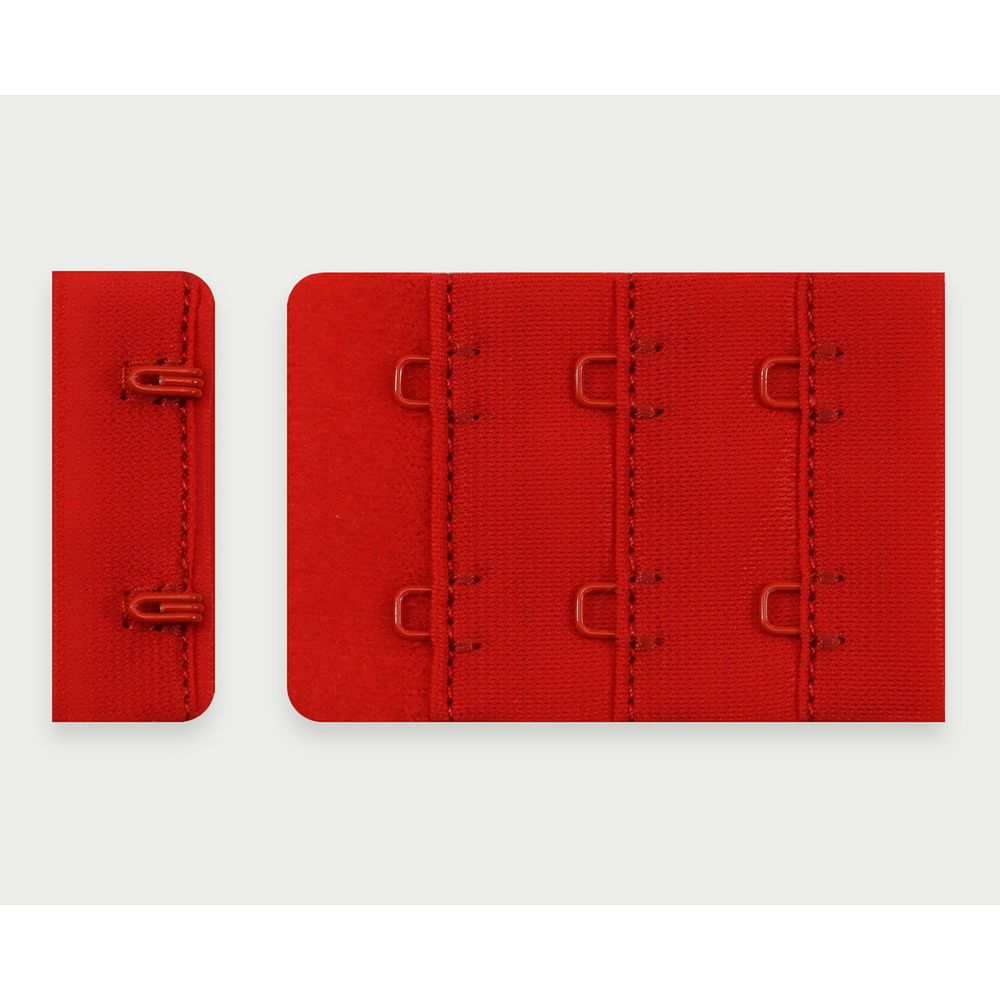 Застежки для бюстгальтера текстильные 2х3, 38 мм, 25 шт, 100 красный, Arta