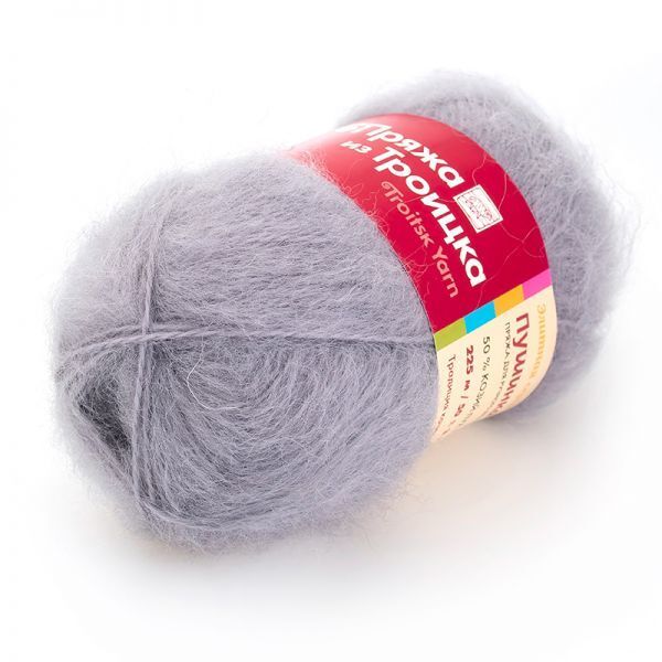 Пряжа Троицкая Пушинка / уп.10 мот. по 50 г, 225 м, 0008 св.серый