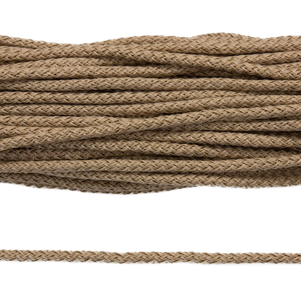 Шнур полипропилен круглый вязаный ⌀6.0 мм / 100 метров, 6-04 бежевый