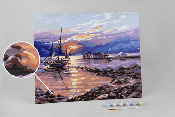 Картина по номерам Фрея, Закатная бухта, 50х40 см