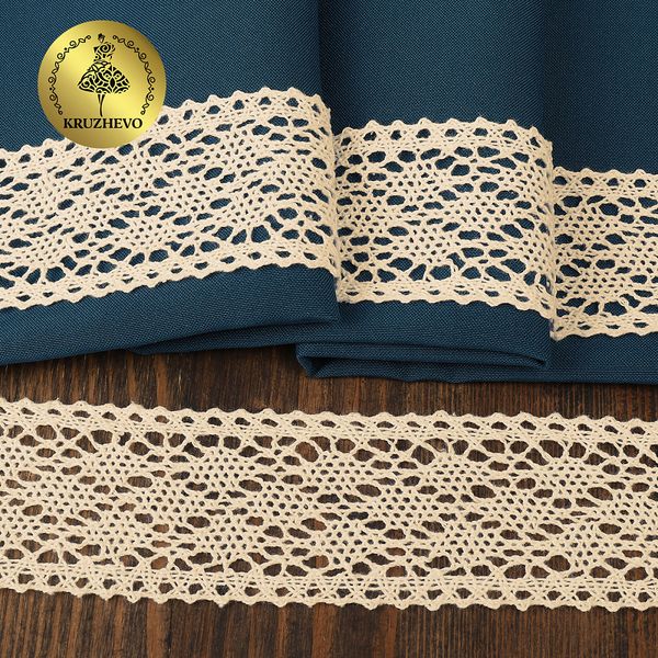 Кружево вязаное (тесьма) 40 мм, 6211 цв.01 молочный, 25м, Kruzhevo
