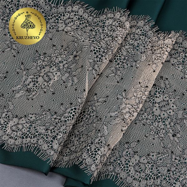 Кружево шантильи (реснички) 220 мм, диз. 221, цв.3 экрю уп. 15 м, по 3 м, Kruzhevo