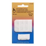 Застежки для бюстгальтера текстильные 3х2, 38 мм, белый, Pony