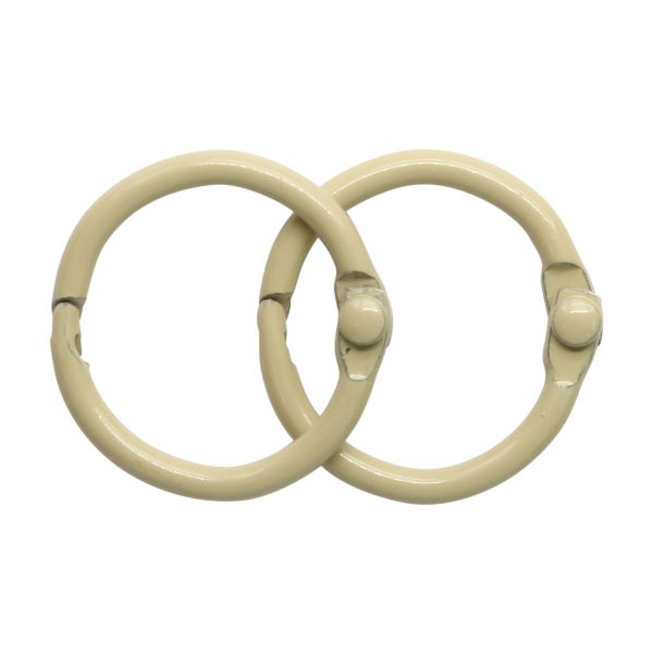 Кольца для альбомов разъемные металл 20 мм, 10 шт, молочный, 5AS-102