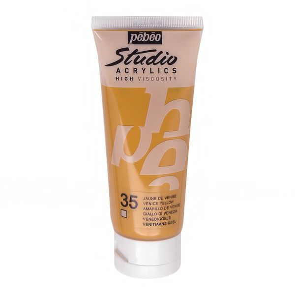 Краска акриловая Acrylics 100 мл, 831-035 венецианский желтый, Pebeo
