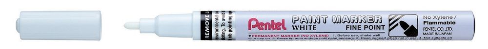 Маркер перманентный Paint 2.9 мм, пулевидный 12 шт, MSP10-W белый, Pentel