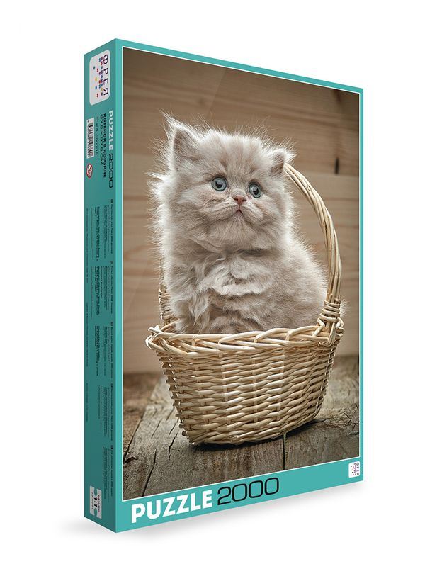 Пазл 2000 элементов, Котенок в корзине, PZL-2000/15, Фрея