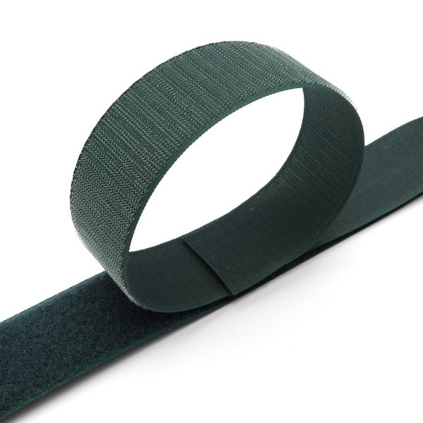 Лента контактная липучка (велкро) пришивная 40 мм / 25 метров, 338 т.зеленый, ПАРА (крючок+петля), качество 