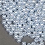 Бусины пластик (перламутр) ⌀6 мм, цв.A26 голубой, уп.500г (4838 шт), Magic4Hobby