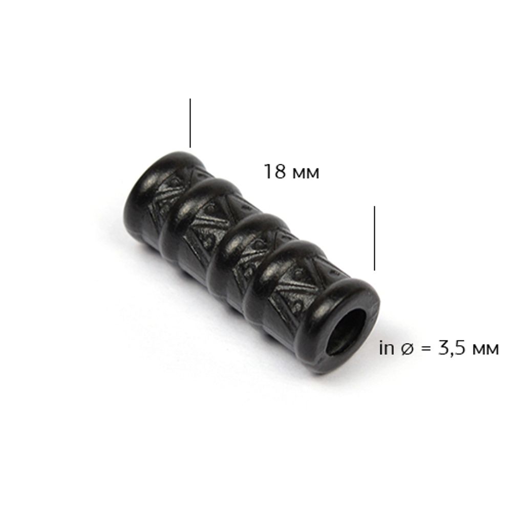 Наконечник для шнура металл TC23 отв.3,5 мм, цв.черный уп. 50шт