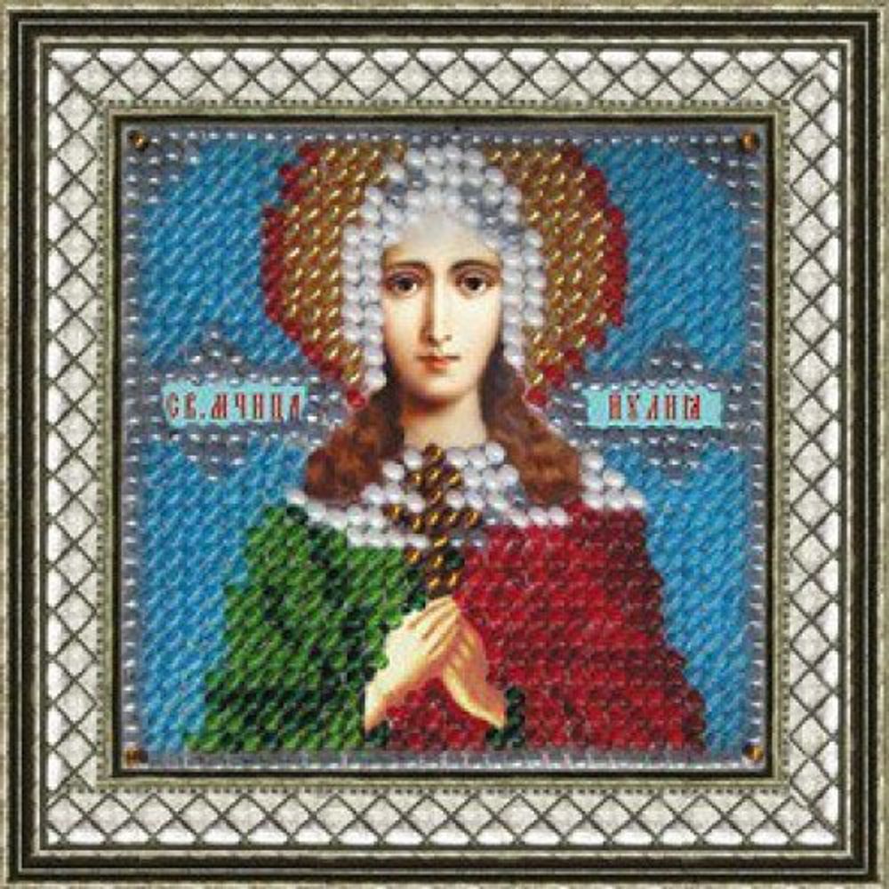 Вышивальная мозаика, Икона Св. Муч. Иулия (Юлия) Карфагенская, 6.5х6.5 см