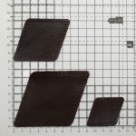 Набор заплаток пришивных из кожи, ромб 4х5,6см, 6х8,4см, 8х11,2см, с перфорацией, 3 шт (03 темно-коричневый), 9405