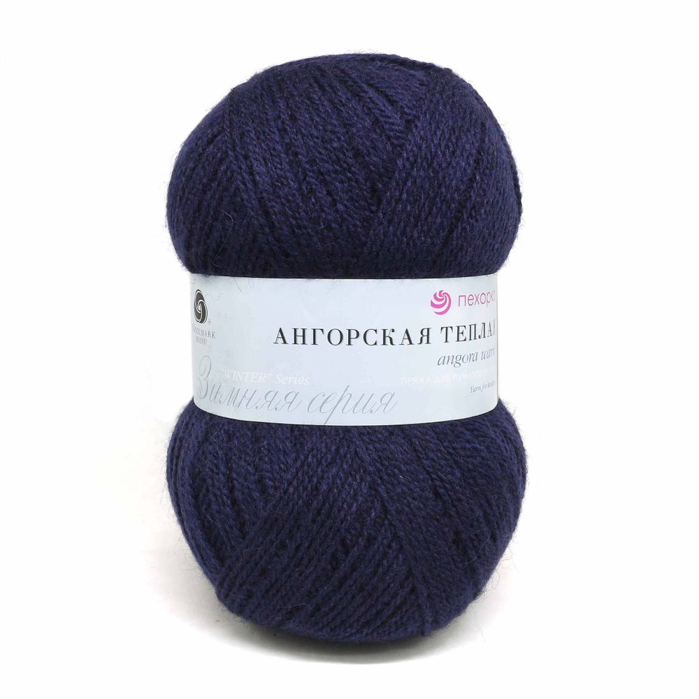 Пряжа Пехорка Ангорская теплая / уп.5 мот. по 100 г, 480 м, 571-Синий