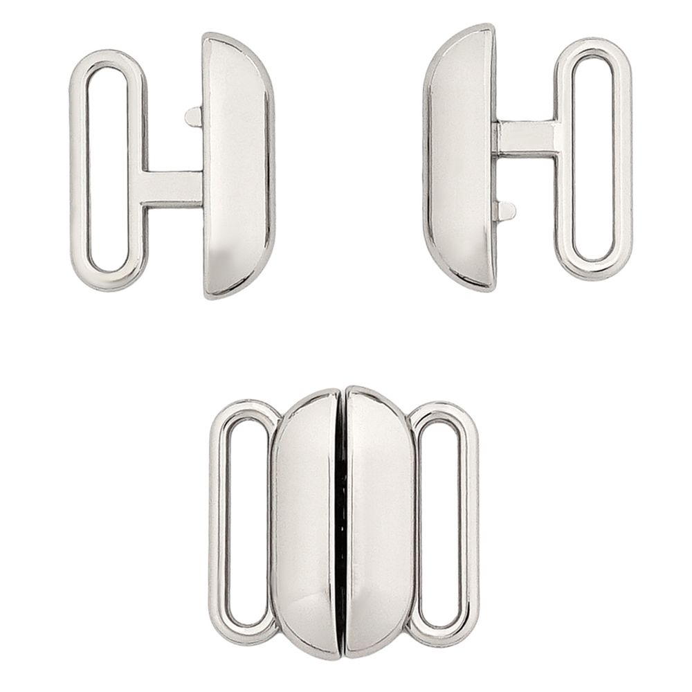 Застежки для купальника (бикини) металл 15.0 мм, никель, МВ_2235, 6 шт