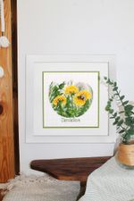 Набор для вышивания нитками Klart, Цветочная нежность. Одуванчики, 15х14.5 см