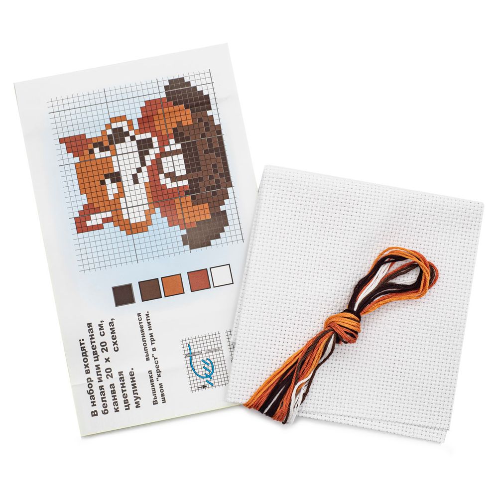 Набор для вышивания нитками РС Студия, Лисенок 7х7 см