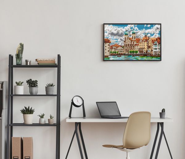 Алмазная (кристальная) мозаика Фрея, Улицы Люцерна, 40х25 см