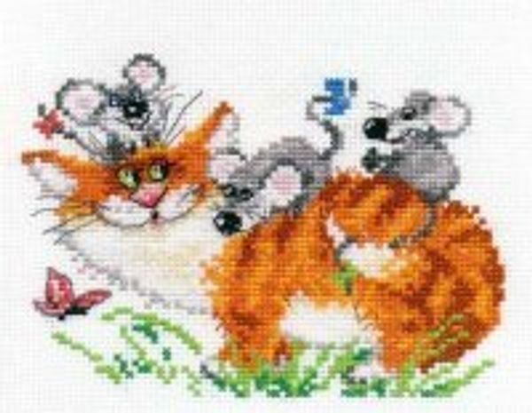 Набор для вышивания нитками Алиса, Веселая прогулка 15х11 см