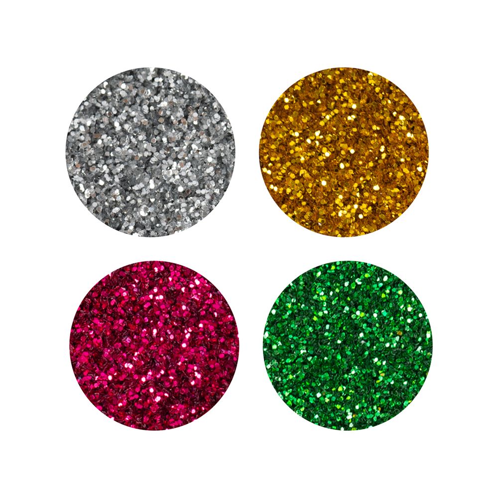 Блестки декоративные в баночках ассорти 0.2 мм, 4 уп. по 20 г, №04, Love2art Набор ассорти GFC-128